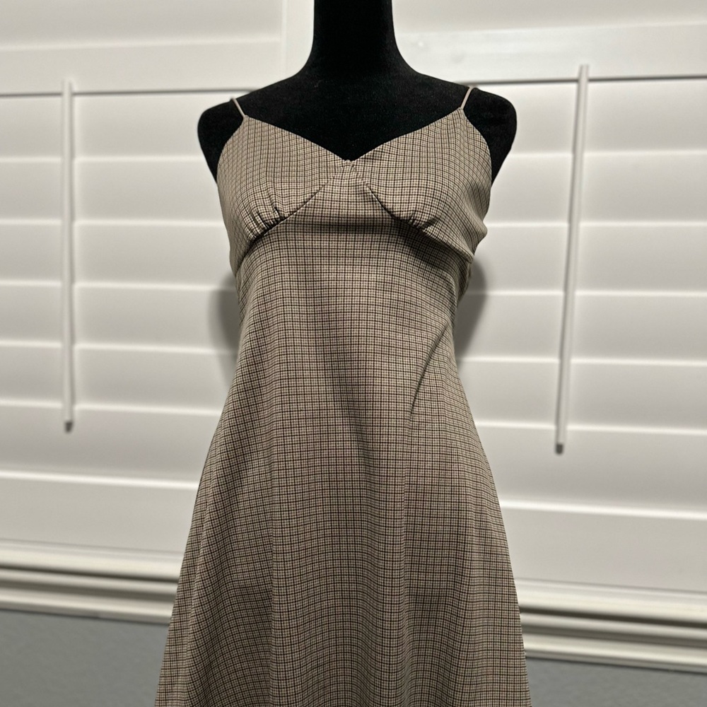 Gingham Brown Dress